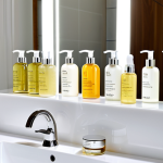 Luxurious Natural Skincare Routine**

"A beautifully organized vanity table featuring an array of natural skincare products. Include a light serum in a glass bottle, a rich cream in an elegant jar, and a shimmering facial oil. Background: A bright, clean bathroom with soft, diffused lighting. Focus on the textures: the smooth serum, the velvety cream, and the glossy oil.  All products are clearly labeled with sophisticated, natural-looking branding. safe for work, appropriate content, fully clothed setting, professional cosmetic photography, perfect anatomy of the products (no deformities), natural proportions, high quality. professional, family-friendly. "

**