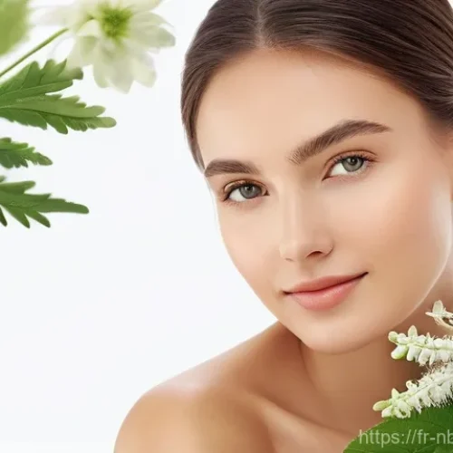 천연화장품 미백 효과 성분 - **Prompt 1: "Radiant Woman with Natural Botanicals"**
    A serene young woman, appearing to be in h...