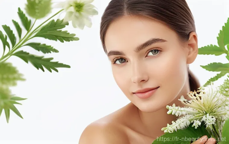 천연화장품 미백 효과 성분 - **Prompt 1: "Radiant Woman with Natural Botanicals"**
    A serene young woman, appearing to be in h...