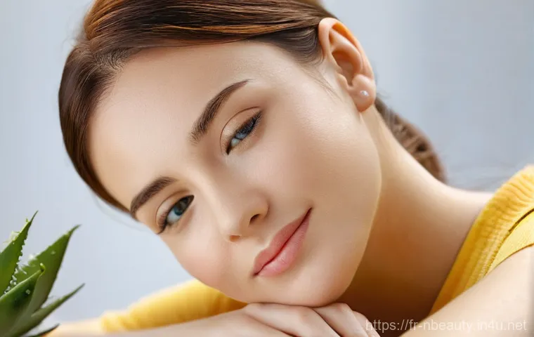 천연화장품 맞춤형 추천 서비스 - **Prompt:** A young woman, appearing to be in her mid-20s, with clear, healthy, and naturally radian...