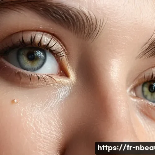 천연화장품 아이크림 성분 - **Hydrating Eye Elixir**
    A close-up, soft-focus portrait of a woman in her late 20s to early 30s...